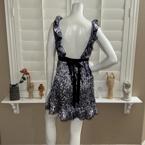 Free People Sequin Siren Ruffled Mini Dress - Picture 8 of 14